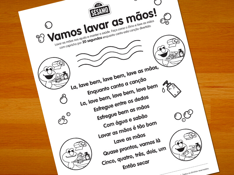  letras de música para lavar as mãos