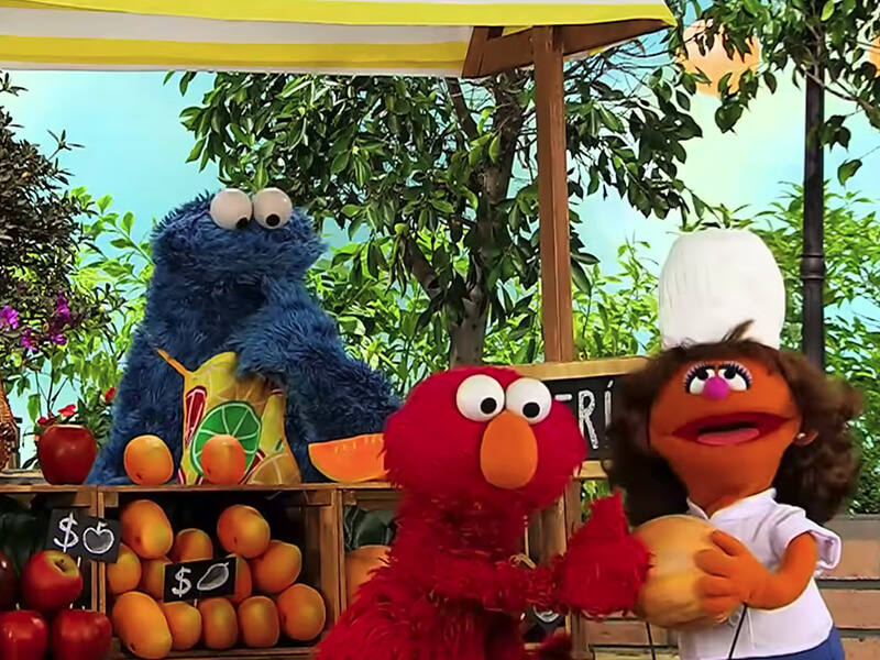 elmo, comegalletas y un chef