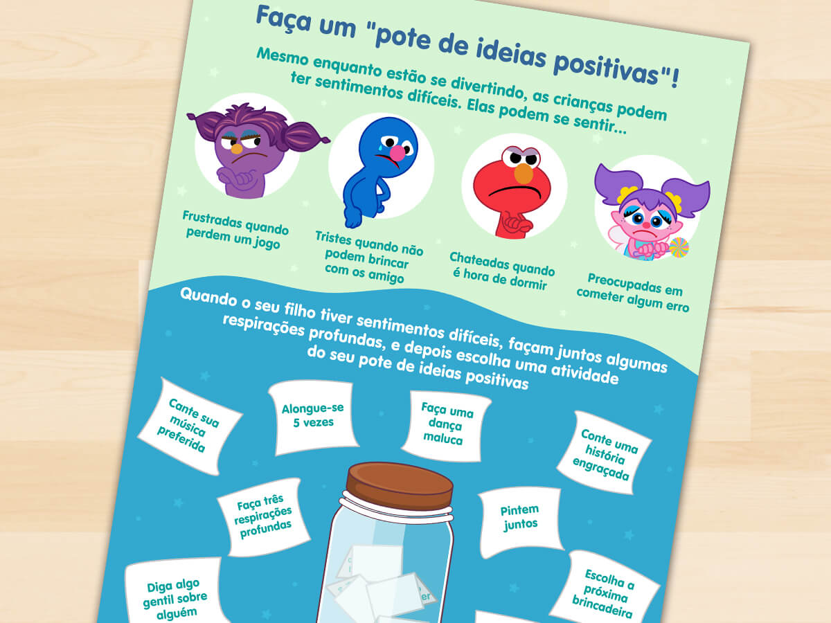 Elmo y sus amigos hagan un frasco de buenas ideas
